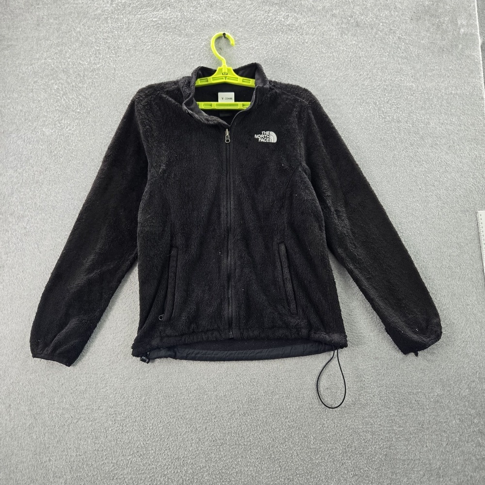 The North Face Women Jacket M Black Fleece Logo Long Sleeve READ